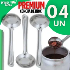 Jogo Conchas Feijão Aço Inox 23Cm Super Resistente Servir Molhos Feijão Sopas Caldos Utilidades