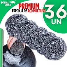 36 Esponja De Aço Inox Lava Louça Não Enferruja Limpeza Pesada Bucha Palha de Aço Panela Cozinha