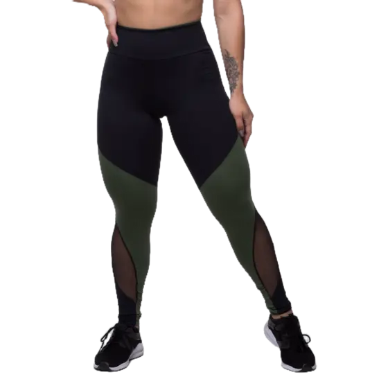 Calça Legging Fitness Feminina Dily Poliamida com Recortes Roupas para Academia Fabricação Própria