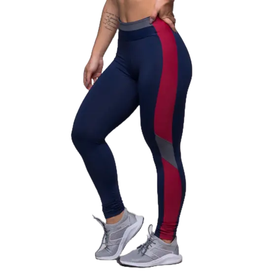 Calça Legging Fitness Feminina Dily Poliamida com Recortes Roupas para Academia Fabricação Própria