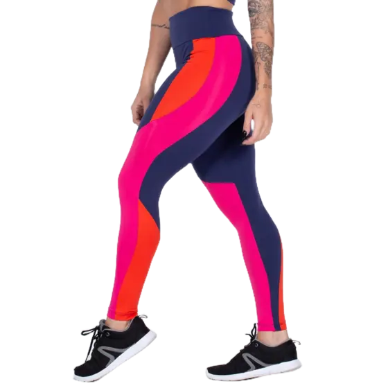 Calça Legging Fitness Feminina Dily Poliamida com Recortes Roupas para Academia Fabricação Própria