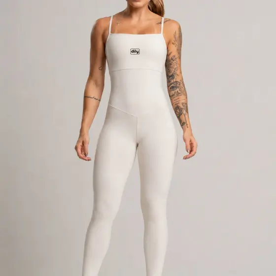 Macacão Fitness Poliamida Alcinha Nude