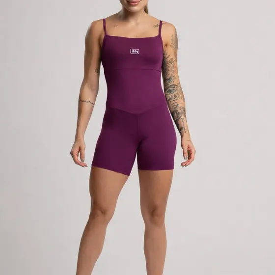Macaquinho Fitness Poliamida Malbec