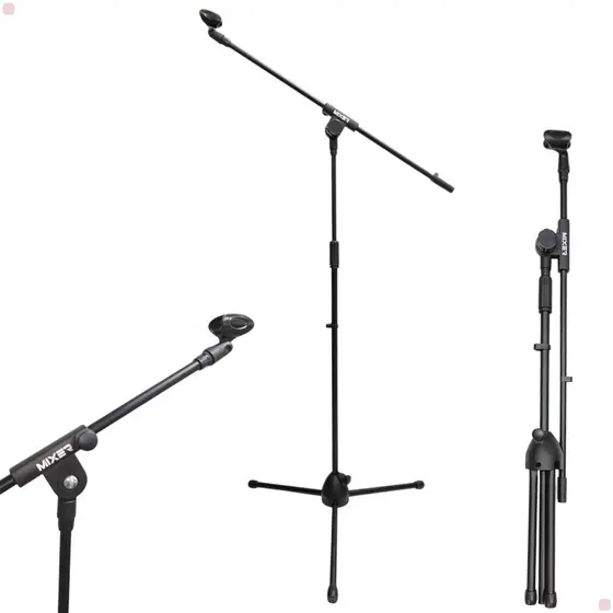 1 Pedestal Para Microfone Suporte para Igreja Estudio Palestra Com cachimbo - Mixer MC150