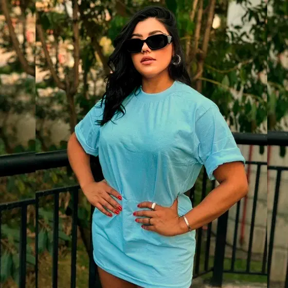 Camisa Camiseta Feminina Camisão Oversized Marrom