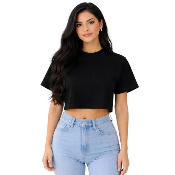 Blusinha Feminina Cropped Solto Oversized 100% Algodão