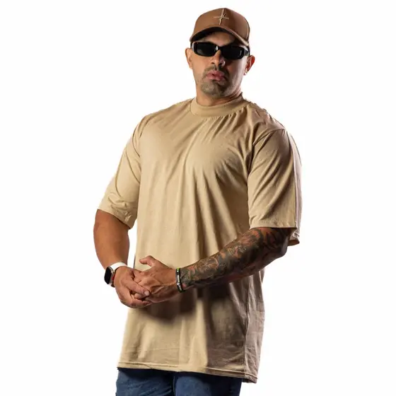 Camiseta Oversized Maculina Gola Alta Promoção