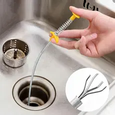 Desentupidor de Ralo com Garra Pegadora 160cm Inox Remove Cabelos de Pias, Vasos, Banheiras e Ralos