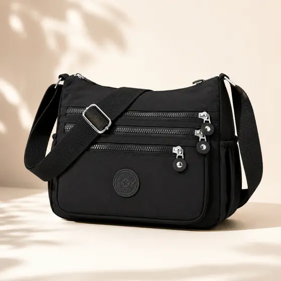 Bolsa Feminina Transversal Impermeável Grande 5 Compartimentos