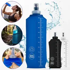 Garrafa Água Corrida Academia Soft Flask Silicone Dobrável 250 500 Ml Fit Com Válvula Antivazamento