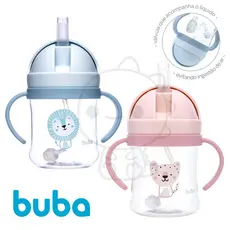 Copo Com Canudo Anticólica Buba Garrafinha canudo Rosa