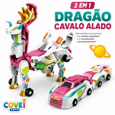 Carrinho Dinossauro Magnético 2 Em 1 Menino Menina Brinquedo Dragão Impacto Transformável
