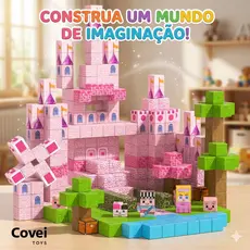 Blocos Magnéticos de Montar Até 199 Peças Cubo Construção Criativa Brinquedo Mine Educativo Crianças