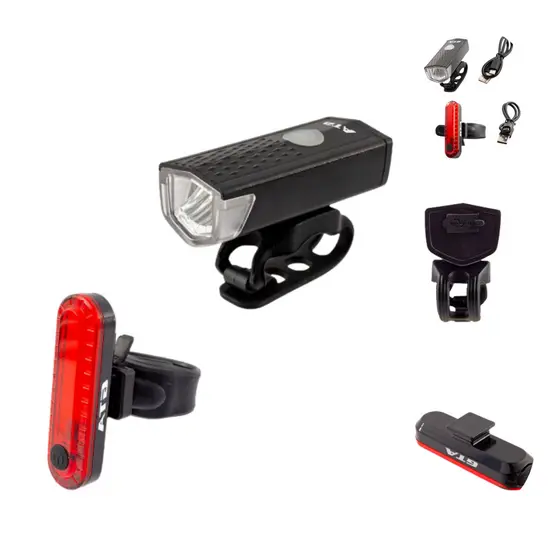 Kit Farol led com Led Traseiro - MTB Gravel Speed - Recarregavel