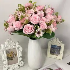 Cabeças Peônia  BOTÃO Rosa Flores Artificiais Decoração Arranjo de Flores e Plantas Artificiais - MT1113-5