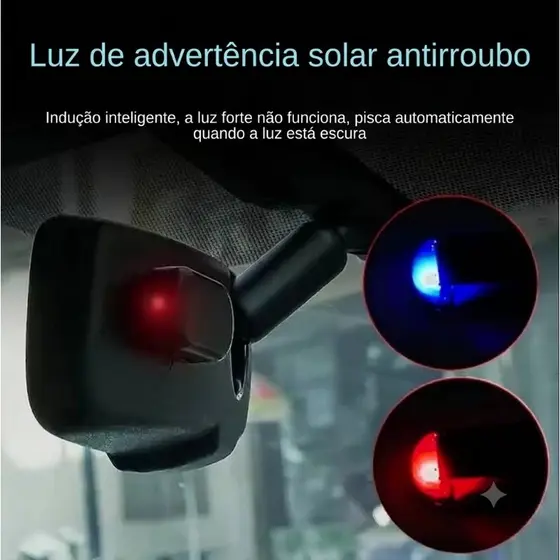 Alarme Falso Carro Luz Led Piscante Imitação Pronta Entrega