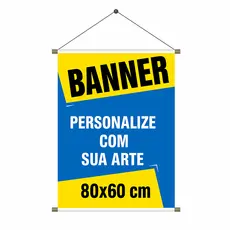 Banner Personalizado 80x60 Lona Sua Arte Prova D'Água
