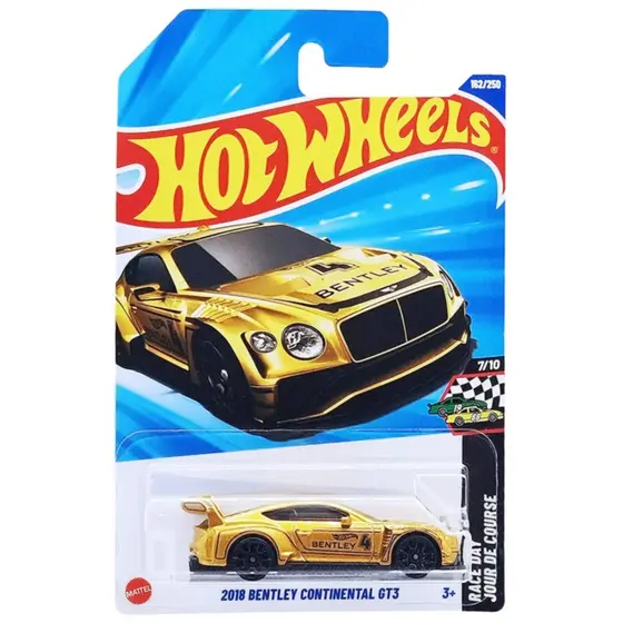 Hot Wheels 2018 Bentley Continental GT3 Dourado JBC18 Mattel
