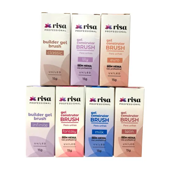 Risa Builder Gel Brush Alongamento Unhas Uv/led 15g Pincel