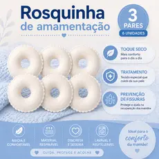 3 PARES - Rosquinhas de Amamentação - Protetor de Seios - Super Macias - Ecológicas - Reutilizáveis