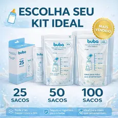Sacos Para Armazenar e Congelar Leite Materno 200ml Descartável Buba 25 / 50 / 100