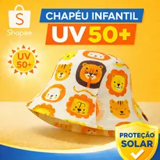 Chapéu Infantil UV 50+ para Bebê | Proteção Solar | Confortável e Seguro - Dupla face - 6 meses a 2 anos