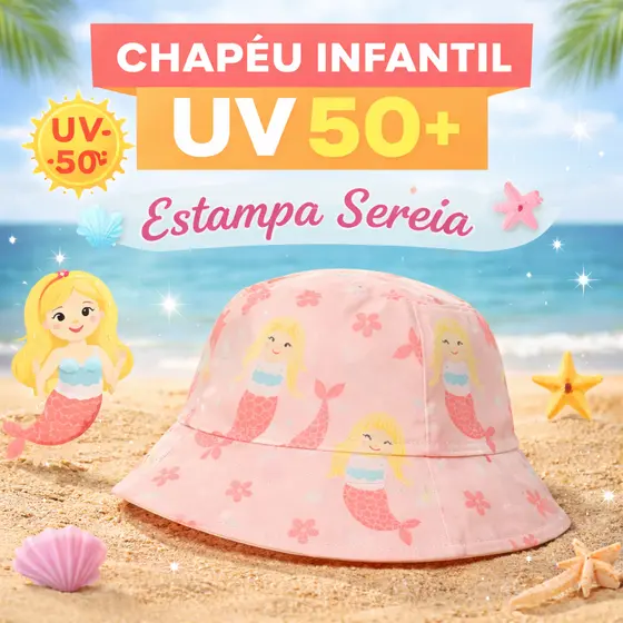 Chapéu Infantil UV 50+ para Bebê |  Confortável e Seguro - Proteção Solar - 6 meses a 2 anos
