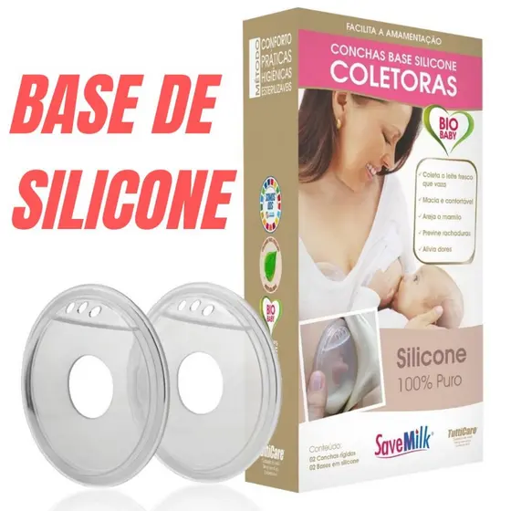 CONCHA COLETORA DE LEITE MATERNO - AMAMENTAÇÃO - BASE DE SILICONE - 2 CONCHAS