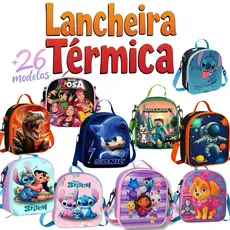 Lancheira Térmica Escolar Infantil Menina e Menino