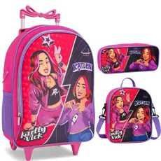 Kit Escolar Emily Vick Lanchera Termica + Estojo escolar Mochila Reforçada forro Interno