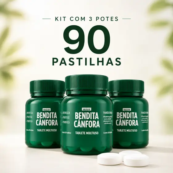 Pastilhas de Cânfora Bendita Cânfora Pote 30 Unidades Elimina Odores Armários Sapateiras Gavetas