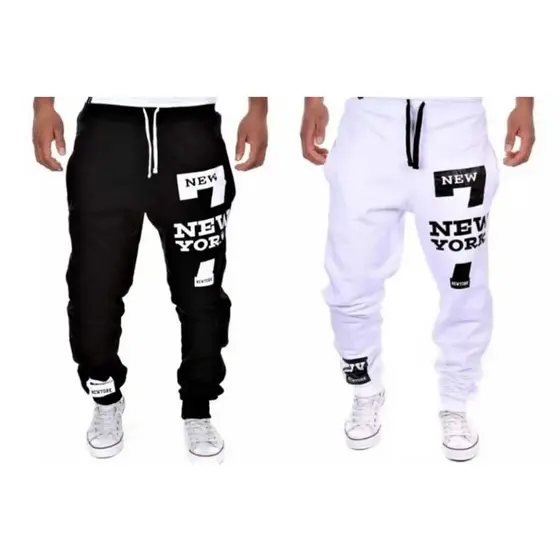 KIT 2 Calças de  Moletom New York Masculina Academia Jogger