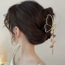 Piranha de Cabelo em Metal Dourada ou Prata Tamanho 8cm