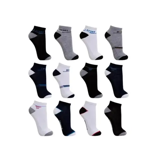 Kit 12 Pares Meia Soquete Cano Curto Masculina