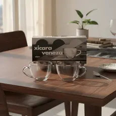 Jogo Xicara Chá Vidro Liso Resistente 200ml Conjunto 6 Peças