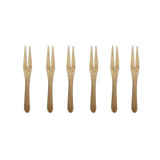 Conjunto De 6 Mini Garfos De Bambu - Oikos