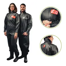 Conjunto de Chuva Feminino Bravo Motoqueira Linda PVC Motociclista Resistente Impermeável Leve