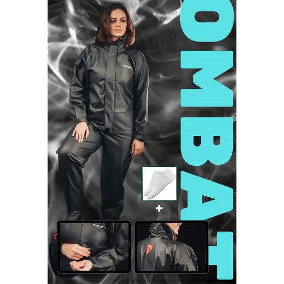 Capa de Chuva Feminina PVC Impermeável Motoqueira Flexível Motos Confortável Barata + Brinde