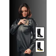 Capa de Chuva Motociclista Bravo com Bota PVC extra Longa Reforçada Impermeável