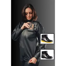 Capa de Chuva Motociclista Bravo com Bota PVC extra baixo Reforçada Impermeável