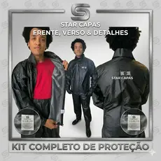 Capa de chuva Star Capas PVC Urbano impermeável Confortável Flexível Leve Original Com Ajuste