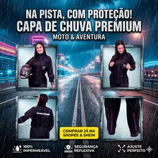 Capa de Chuva Star Capas Nylon Feminino Impermeável Motoqueira Resistente a Água Promoção Linda