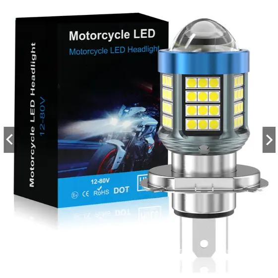 Lâmpada Farol Led Moto H4 Projetor 360º 6000k Motocicleta