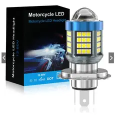 Lâmpada Farol Led Moto H4 Projetor 360º 6000k Motocicleta