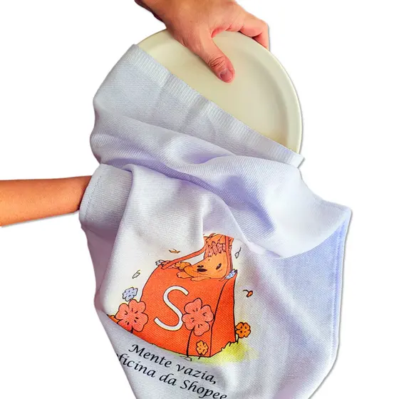 Pano De Prato Estampado Bainha Shopito Oficial Kit Com 10 Peças