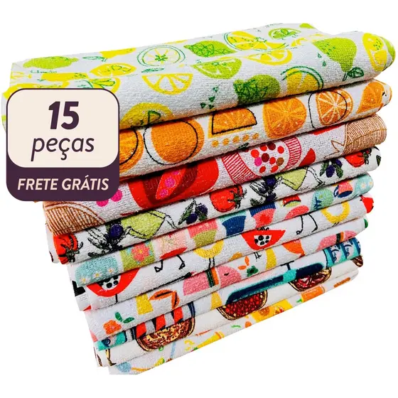 Kit 15 Panos De Prato Atoalhado Felpudo Premium Camesa