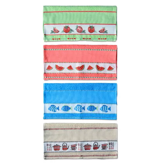 Pano De Prato Atoalhado Jacquard Etamine Kit Com 5 Peças