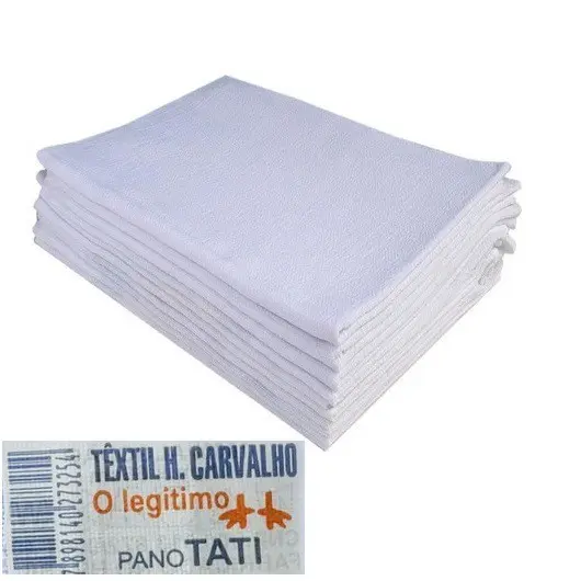 Pano De Prato Branco Pe De Galinha Kit Com 10 Peças