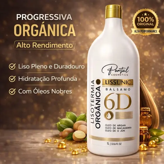 Progressiva Orgânica sem Formol Lisotermia 6D - Liso Extremo 1L