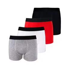 Kit com 4 Cuecas Boxer Box Try Basics Masculina Top Confortável Cotton Algodão